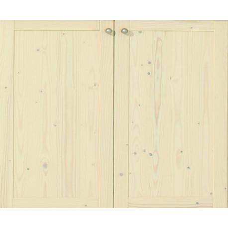 1 jeu de  portes avec cadre en bois massif lisse 80 cm