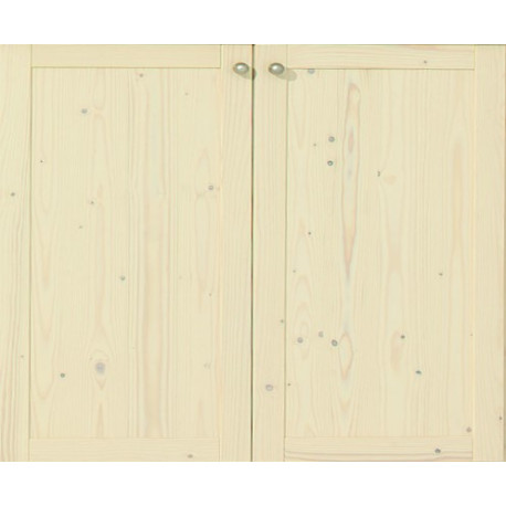 1 jeu de  portes avec cadre en bois massif lisse 80 cm