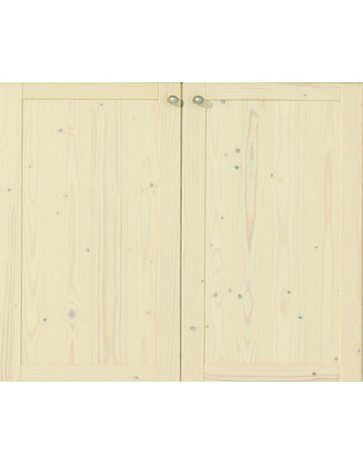 1 jeu de  portes avec cadre en bois massif lisse 80 cm