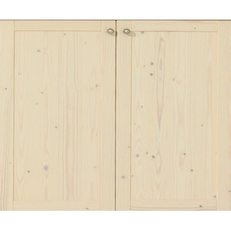 1 jeu de  portes avec cadre en bois massif lisse 100 cm