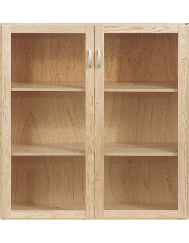 Porte cadre en bois massif et panneau vitré 80 cm
