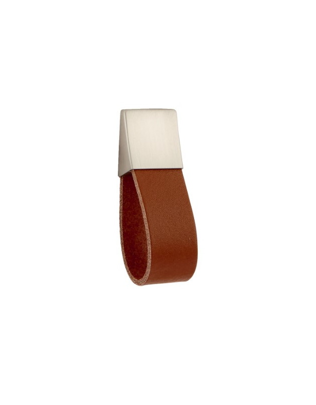 Bouton cuir cognac