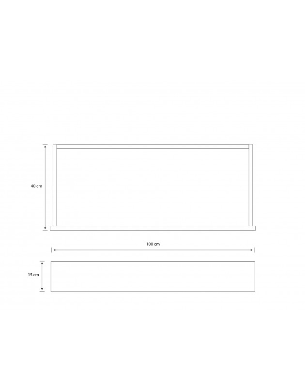 Tiroir en applique en bois massif 15X100