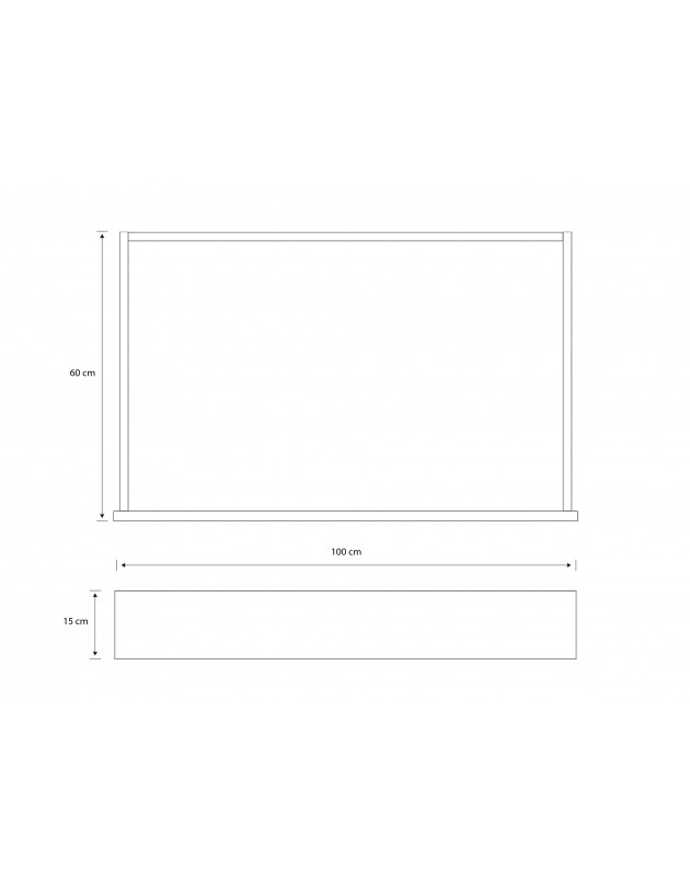 Tiroir en applique en bois massif 15X100