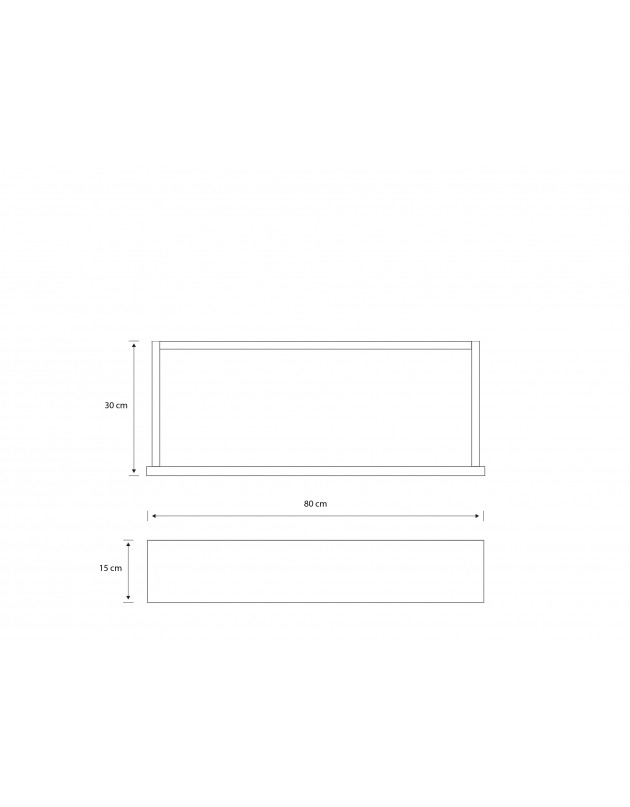 Tiroir en applique en bois massif 15X80