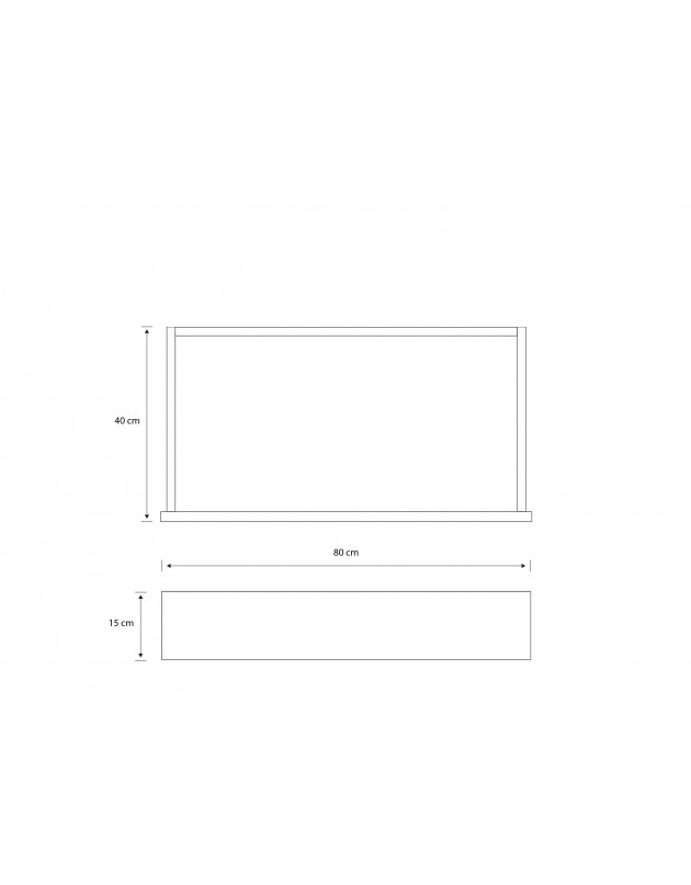 Tiroir en applique en bois massif 15X80