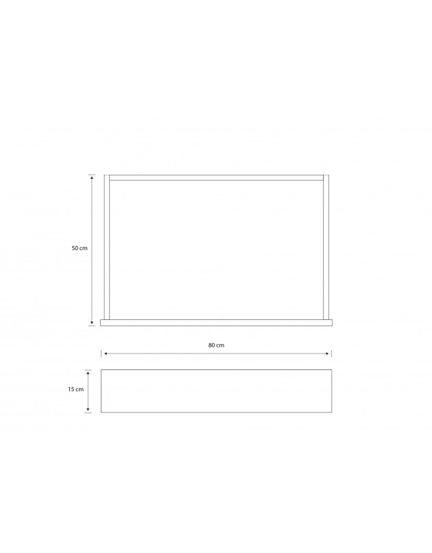 Tiroir en applique en bois massif 15X80