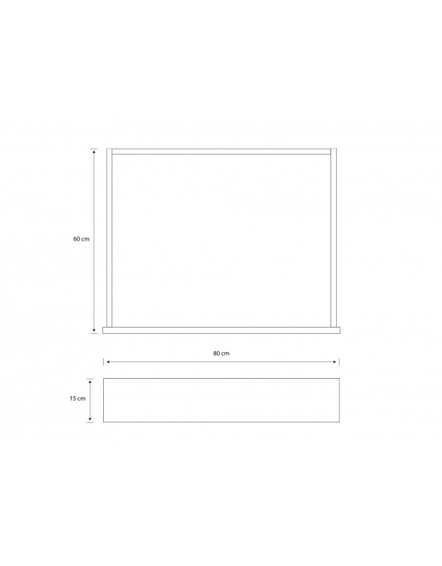 Tiroir en applique en bois massif 15X80