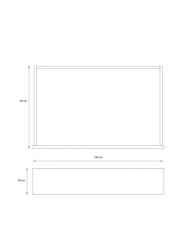Tiroir en applique en bois massif 20X100