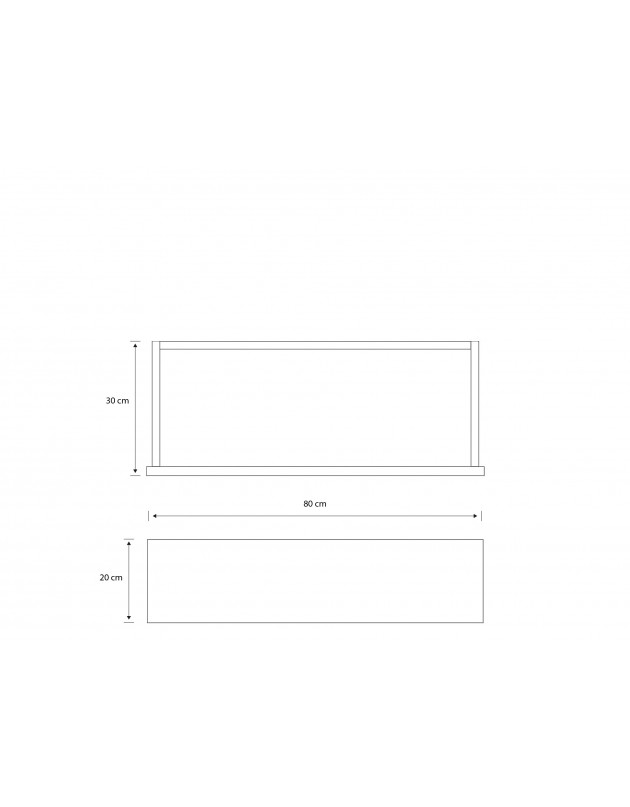 Tiroir en applique en bois massif 20X80