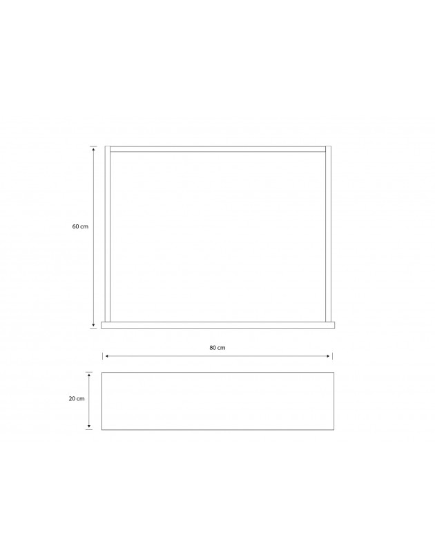 Tiroir en applique en bois massif 20X80