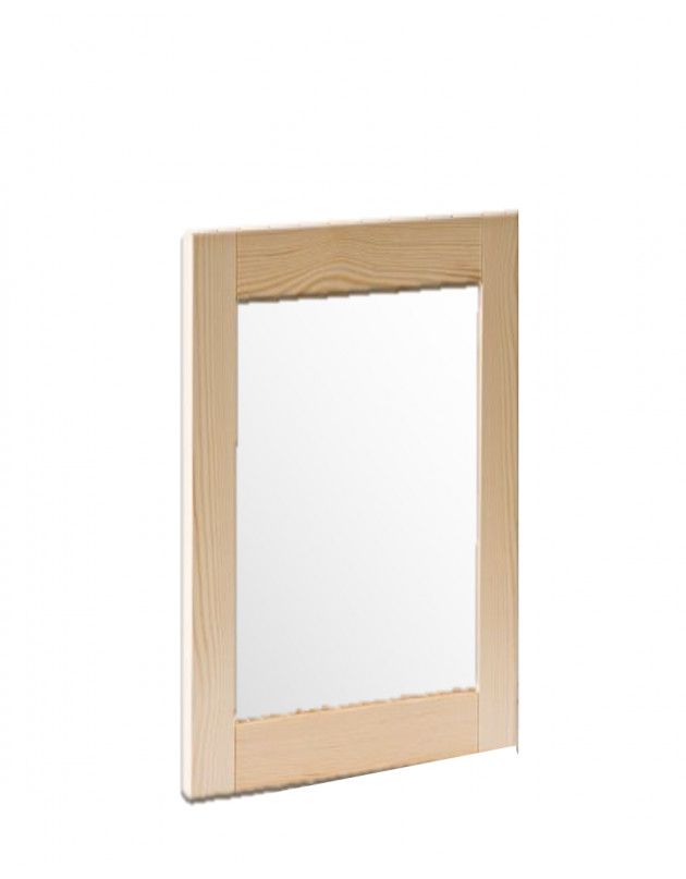 Porte cadre en bois massif et panneau vitré dépoli -  gauche 50 cm